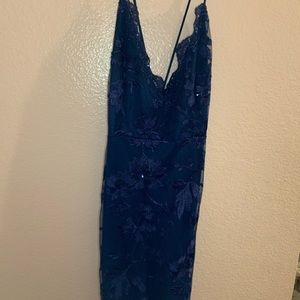 Navy Blue Lace Dress